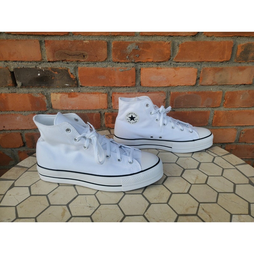 Men's CONVERSE Canvas 2in Platform CHUCK TAYLOR ALL STAR‎ WHITE SNEAKERS Size 12